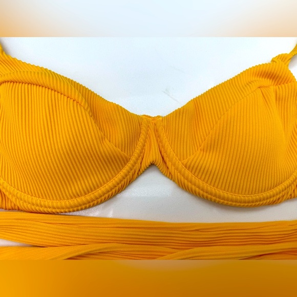 Yellow Ribbed Bikini Top: Eligible 3/$25 - Picture 3 of 9